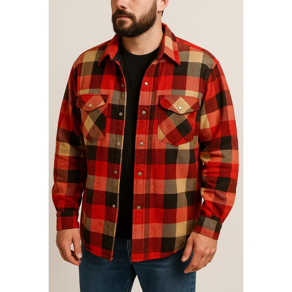 Five Brother Quilted Flannel Jacket Tallman 2XL Buffalo Plaid Vintage Workwear